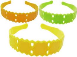 72 Wholesale Assorted Citrus Colored Acrylic Headbands