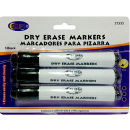 48 Wholesale Whiteboard Markers, Chisel Tip, 3 Pk., Black Ink