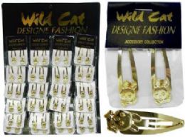 96 Wholesale Goldtone Hair Clips With A Rabbit