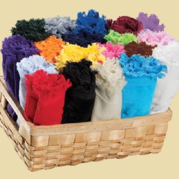 72 Wholesale Deluxe Fringed Fingertip Towels - Embroidery Quality 11 X 18 Pink