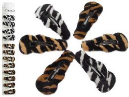 72 Wholesale Black Snap Clip With Assorted Animal Pattern