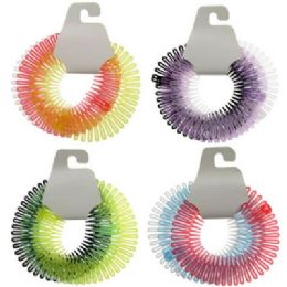 72 Wholesale Assorted Color Acrylic Circular Hair Comb