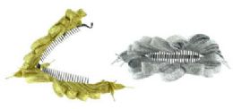 60 Wholesale Black Acrylic Hair Comb With Metallic Silver Or Gold Shoe Laces