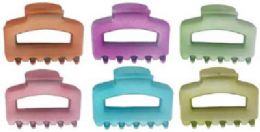 144 Wholesale Assorted Color Hair Claws With Assorted Color Nylon Fabric