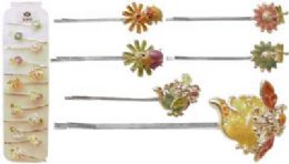 72 Wholesale Silvertone Bobby Pin With Assorted Styles And Colors Flowers