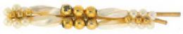 72 Wholesale Goldtone Bobby Pin, With White Pearlesque And Goldtone Acrylic Beads