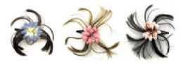 72 Wholesale Hair Clip With A Flower Which Has Synthetic Hair Strands Coming Out From Behind The Flower