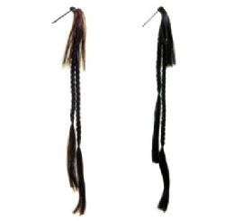 72 Wholesale Hair Pin With Braided Strands Of Synthetic Hair Hanging From The Pin
