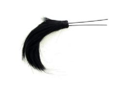 72 Wholesale Hair Pin With Short Tail Of Synthetic Hair In Black