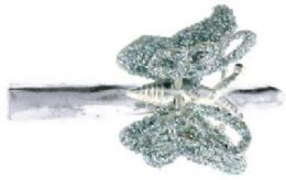 72 Wholesale Silvertone Alligator Clip With Silvertone Butterflies With Moving Wings