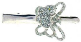 72 Wholesale Silvertone Alligator Clip With A Large Silvertone Butterfly With Glitter,