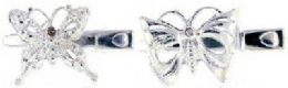 72 Wholesale Silvertone Alligator Clip With Assorted Styles Of Silvertone Butterflies