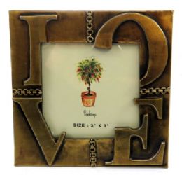 10 Wholesale Gold Tone Pewter Picture Frame With The Word "love"