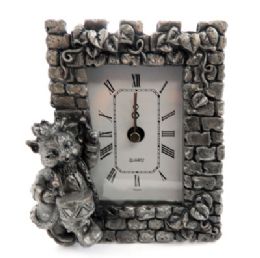 10 of Pewter Framed Clock With A Cat As A Drummer