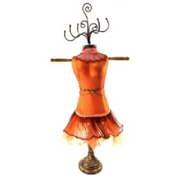4 Pieces Orange Ornate Jewelry Display Doll - Jewelry Box