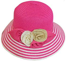30 Wholesale Ladies' 2 Tone Bucket Hat W. Flower
