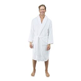 4 Pieces Tahoe Fleece Shawl Collar Robe In White - Bath Robes
