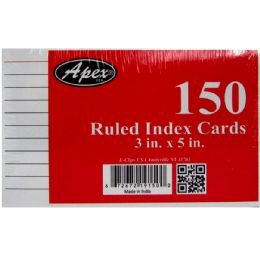 48 Bulk Index Cards, 3x5,150 Pk, White, Ruled
