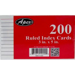 36 Bulk Index Cards, 3x5, 200 Pk, White, Ruled
