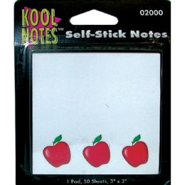 36 Wholesale Apple Self Stick Notepad 3x5 50 Sheets