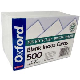 48 Bulk Oxford Index Cards, 4x6, 500 Pk., White, Unruled (each 100 Wrapped Individually)