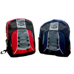 24 Pieces Back Pack, Deluxe, 2 Color Asst. - Backpacks 17"