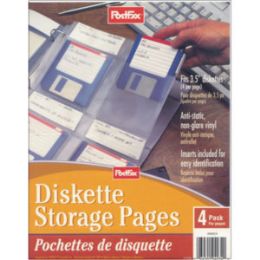 40 Pieces Post Fax Diskette Storage Pages 4pk. - Tab Dividers