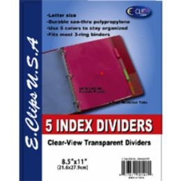 72 Pieces 5 Color Tab Index Dividers - Tab Dividers