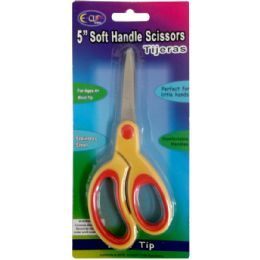 48 Wholesale Soft Grip Blunt Tip Scissors - 5 Inches