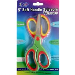 48 Pieces Children's Scissors, Soft Handle, 1 Blunt Tip & 1 Pointed Tip, 2 Pk., 5" - Scissors