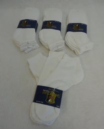 60 Wholesale Mens Solid White Ankle Socks Size 10-13
