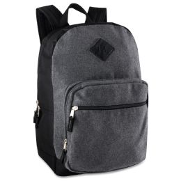 24 Pieces 18 Inch Dark Wool Backpack - Backpacks 18" or Larger