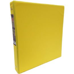 24 Wholesale 1" Hard Cover (pvc Free) 3-Ring Binder - Neon Yellow