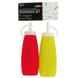 72 Wholesale Restaurant Design Ketchup & Mustard Dispenser Set Plastic