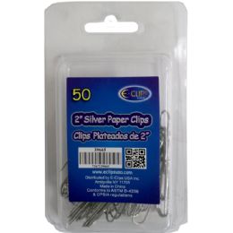 48 Pieces Paper Clips, 2", 50 Ct., Silver - Push Pins and Tacks