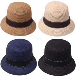 24 Bulk High Quality Straw Woman Bucket Hat