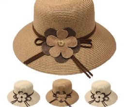 24 Wholesale High Quality Flower Fisherman Straw Bucket Hat