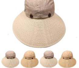 24 Wholesale Anti Uv Wide Brim Woman Sun Visor Hat