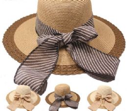 24 Pieces Elegant High Quality Bow Ribbon Summer Hat - Sun Hats