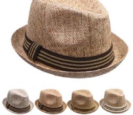 24 Wholesale Fedora Hat Mixed Colors