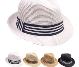 48 Wholesale Fedora Hat Mixed Colors