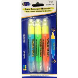 24 Packs 3 Pack Fluorescent Highlighters Assorted Colors - Highlighter