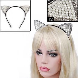 288 Wholesale Faux Pearl & Gemstone Cat Ears Headbands.