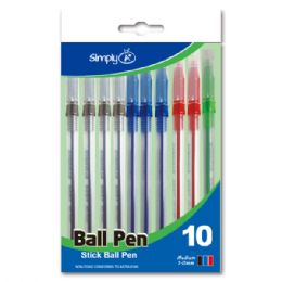 96 Pieces Ten Count Ball Pen Assorted Color - Pens