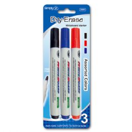 96 Pieces Three Piece Dry Erase Marker Assorted Colors - Dry erase