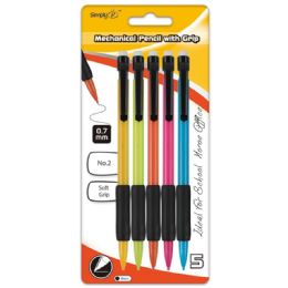 96 Wholesale Five Count Mechanical Pencil Assorted Color