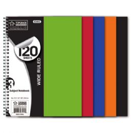 48 Wholesale 3 Subject 120 Count Notebook Poly Cover