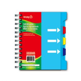 96 Wholesale Notebook 4.25x5.75"/120 Count W/dividers