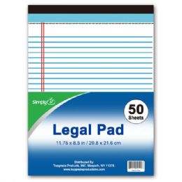 144 Pieces White Legal Pad/50 Count - Paper