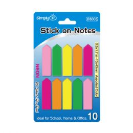 96 Wholesale 250 Count Neon Stick On Flag Note